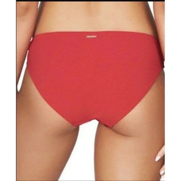 Sea Level Australia Ribbed Bikini Bottoms Red Swimsuit Women's 12 - Picture 2 of 7